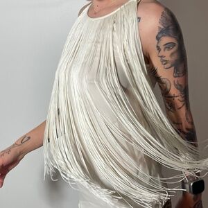 Theory fringe sleeveless Silk Blouse size Small